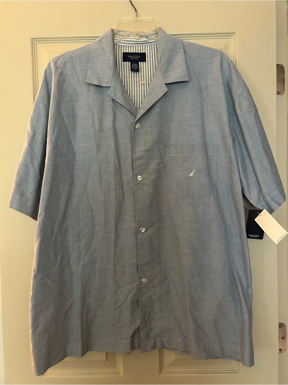 Nautica Men’s Light Blue Short Sleeve Camp Shirt/lounge shirt